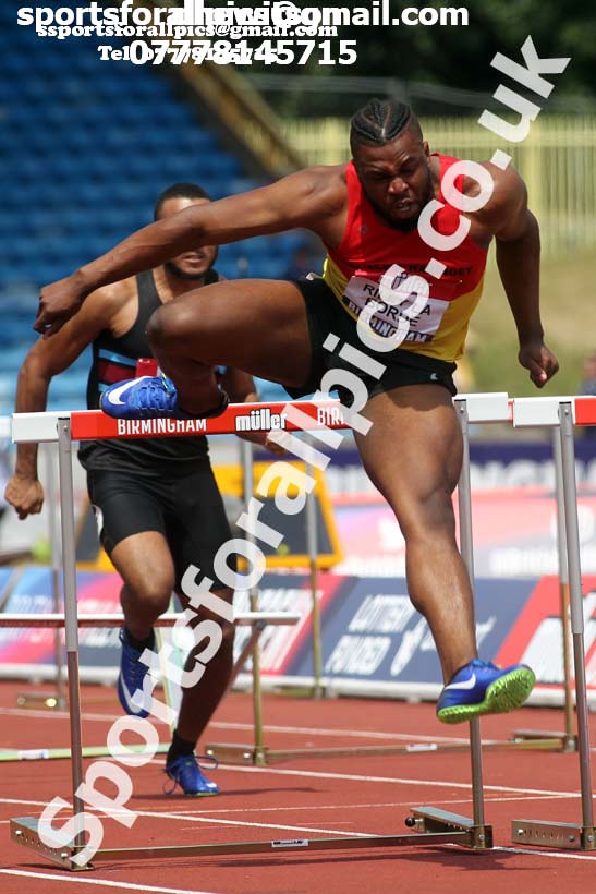 Mens 110 metres hurdles, Muller British Championships, Alexander Stadium, Birmingham. Photo: David T. Hewitson/Sports for All Pics